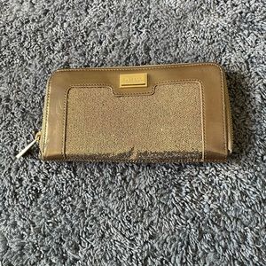 NWOT shimmery gold Express wallet